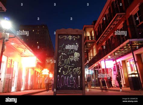 Bourbon Street In New Orleans French Quarter Stock Photo Alamy