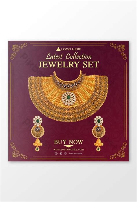 Jewelry Set Social Media Post Template Psd Free Download Pikbest