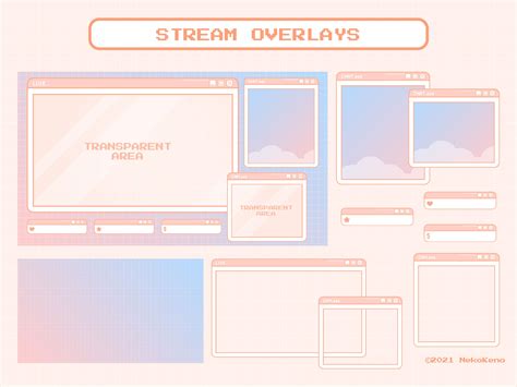 Blue Peach Pastel Blue Pink Overlays Windows Themes Twitch