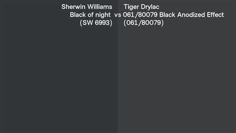 Sherwin Williams Black Of Night Sw Vs Tiger Drylac