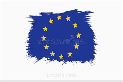 Grunge Flag Of European Union Vector Abstract Grunge Brushed Flag Of