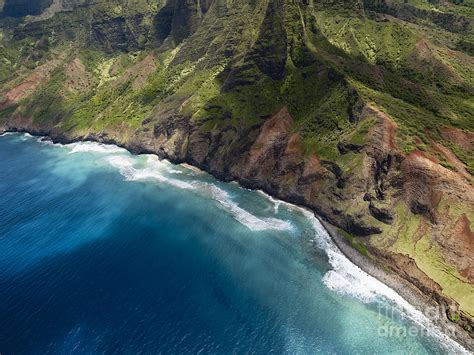 Aerial View Of Na Pali Coast On Kauai Island Hawaii Photograph By