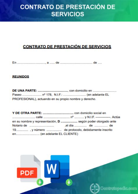 Contratos De Prestaci N De Servicios Descarga Gratis