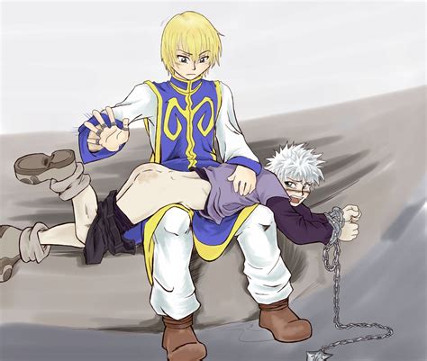 Rule 34 Blonde Hair Blushing Boots Chained Wrists Handprint Hunter X