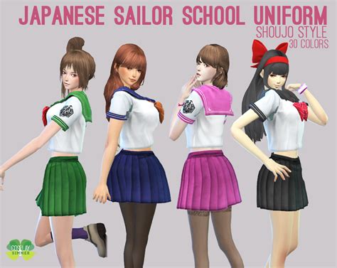 Japanese Sailor School Uniform For The Sims 4 By Cosplay Simmer