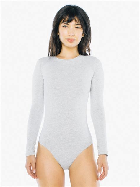 Cotton Spandex Long Sleeve Bodysuit American Apparel