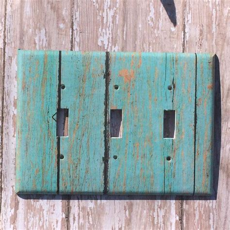 Switchplate Outlet Cover Beach Turquoise Wood Etsy Coastal Cottage