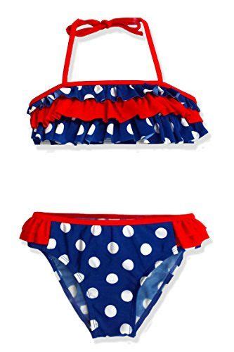 Jumpn Splash Girls Navy Blue Ruffle Bikini W Matching Flip Flops