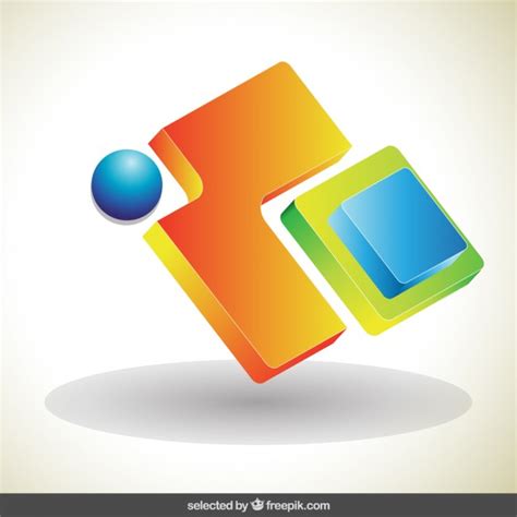 Free Vector Colorful Abstract 3d Logo