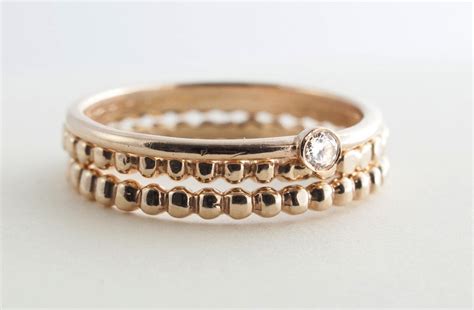 Stackable Gold Wedding Bands With Single Diamond.original ?1379264912