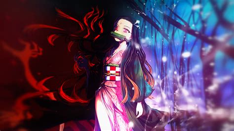 Anime boys 1080p, 2k, 4k, 5k hd wallpapers free download, these wallpapers are free download for pc, laptop, iphone, android phone and ipad desktop Demon Slayer Nezuko Kamado With Background Of Red Black And Blue Abstract HD Anime Wallpapers ...