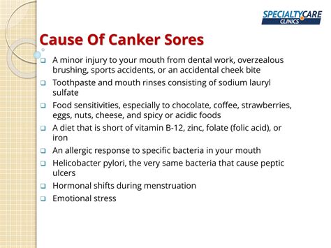 Ppt Canker Sore Symptoms Causes And Treatment Powerpoint