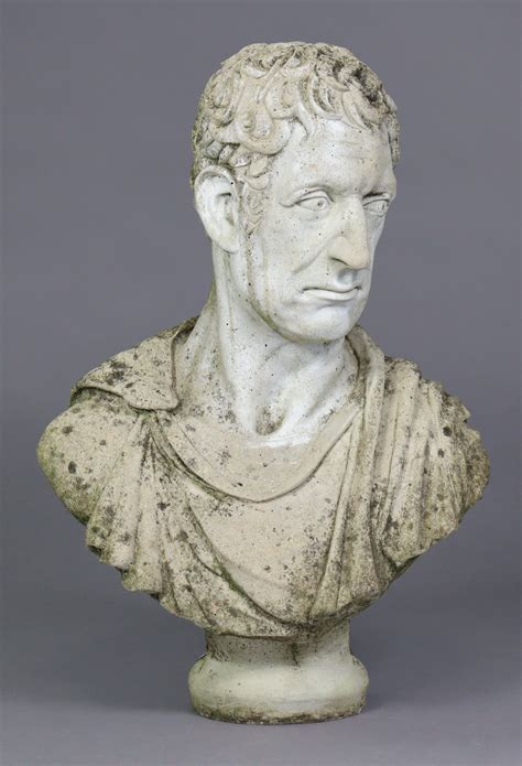 A Large Weathered Reconstituted Stone Bust Of A Gentleman Looking To