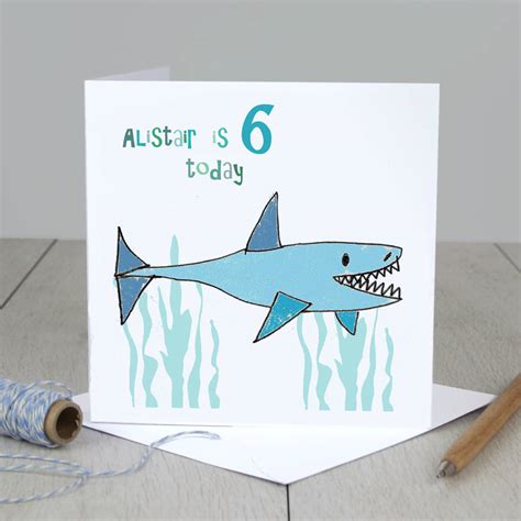 Birthday cards, personalized gifts, milestone gifts, gift cards Personalised Shark Boy's Birthday Card By Molly Moo Designs | notonthehighstreet.com