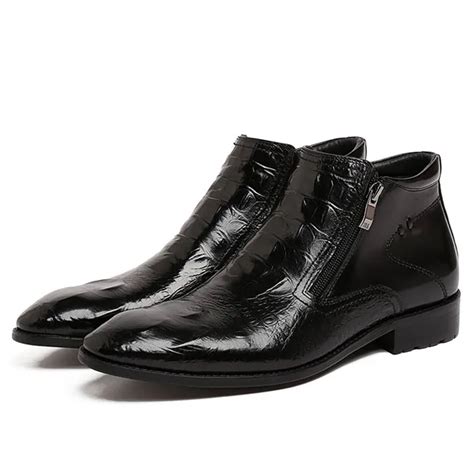 Grimentin Brand Italian Men Dress Boots Genuine Leather Black High Top