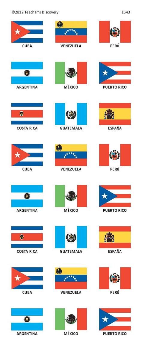Flags Of Spanish Speaking Countries Door Poster Spanish Teachers