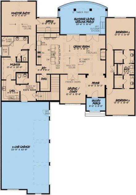 Large single story floor plans offer space for families and entertainment; 35 Super Ideas house plans one story 4000 sq ft #house ...