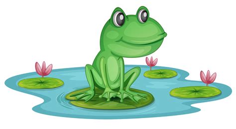 A Pond With A Frog 526268 Vector Art At Vecteezy