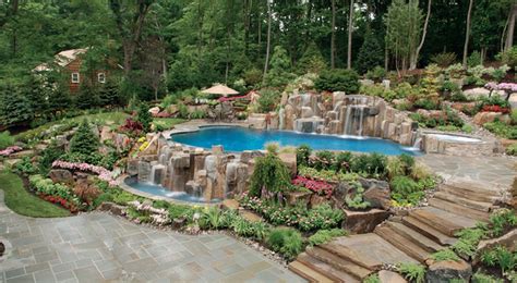 Waterfalls For Pools Inground Backyard Design Ideas