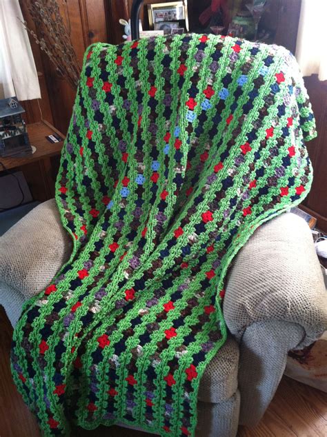 Afghan Made From Yarn Scraps Handmade Blanket Scrap Yarn Crochet