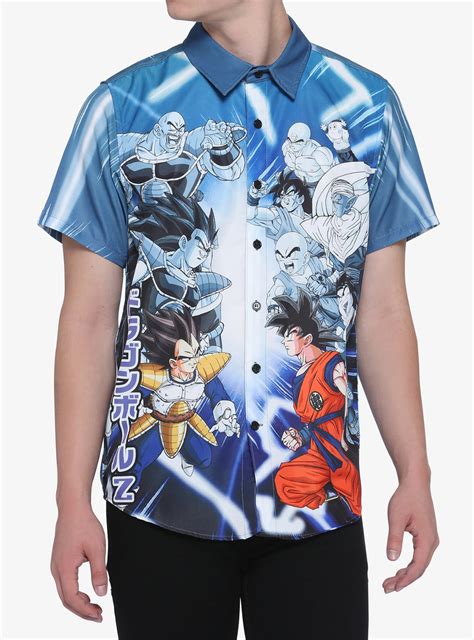 Wanna Take Your Dbz Look Way Over 9000 Youll Definitely Be Needing This Woven Button Up