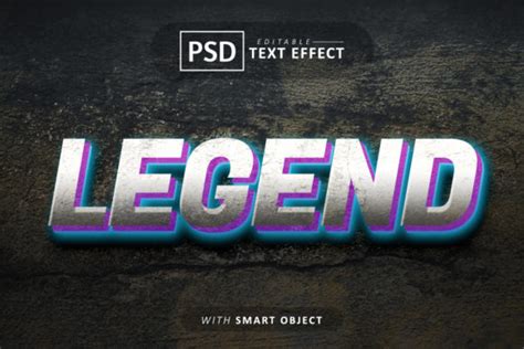 Legend 3d Text Effect Editable Graphic By Aglonemadesign · Creative Fabrica