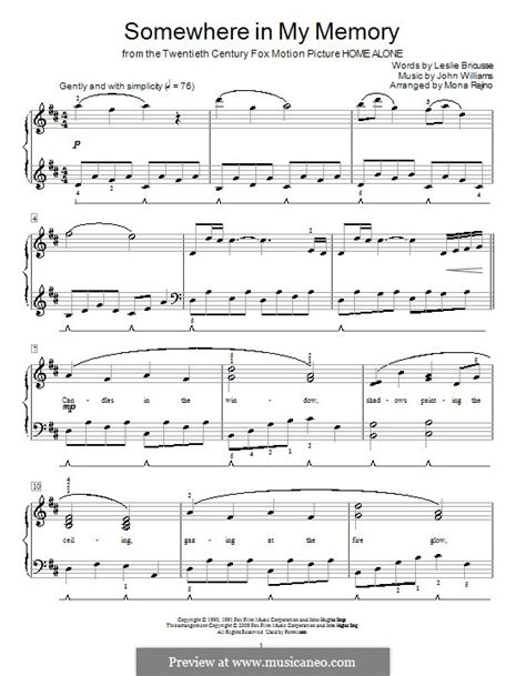 Somewhere In My Memory By J Williams Sheet Music On Musicaneo