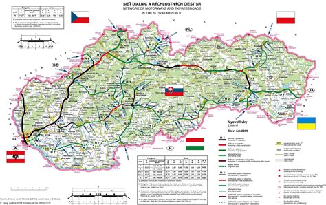 Karten Von Der Slowakei Mit Straßenkarte