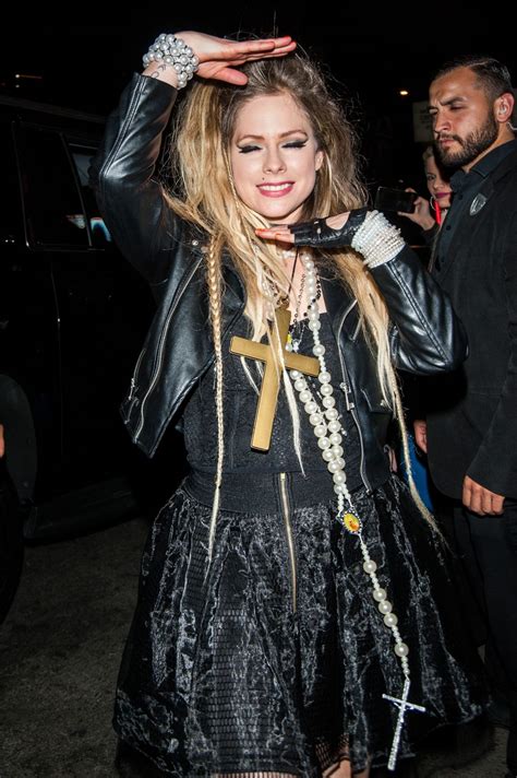 Watch the video to #wearewarriors here: AVRIL LAVIGNE at Casamigos Halloween Party in Beverly ...