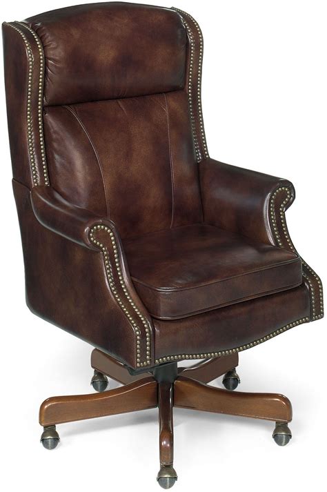 Brown Leather Executive Desk Chair Cigar Brown Genuine Leather