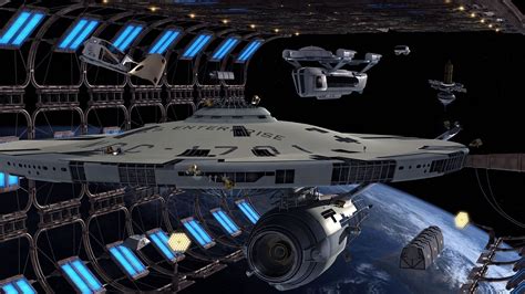 Uss Enterprise Ncc 1701 In Space Dock Star Trek Wallpaper Star