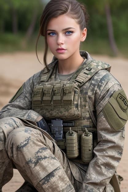 Premium Ai Image Illustration Of A Military Girl