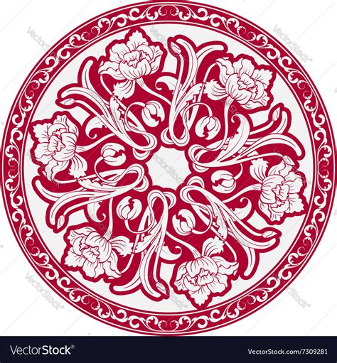 The Circular Pattern With Motifs Of Chinese Vector Image