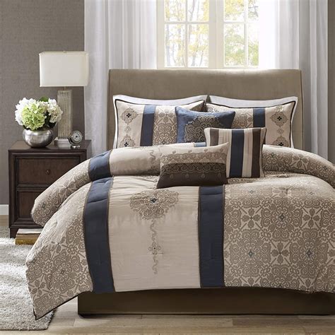Madison Park Donovan King Size Bed Comforter Set Bed In A Bag Taupe