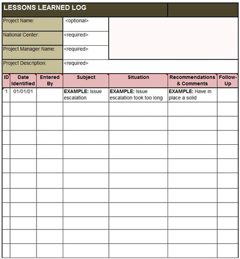 8 Lesson Learned Templates Word Excel Pdf
