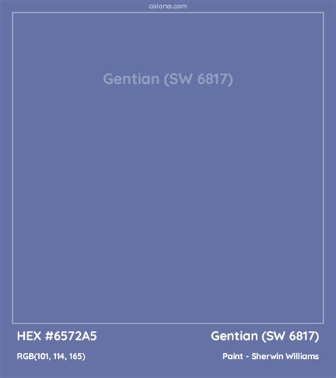 Gentian Sw 6817 Color Code Hex Rgb Cmyk Paint Palette Image