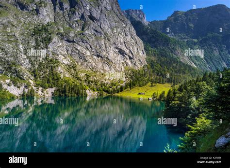 View Of The Obersee Lake And Fischunkelalm In The Berchtesgaden