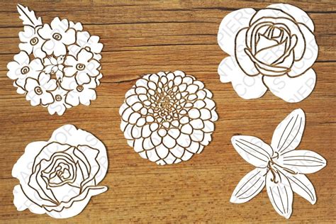 Flowers 1 SVG files for Silhouette and Cricut. (54385) | Cut Files