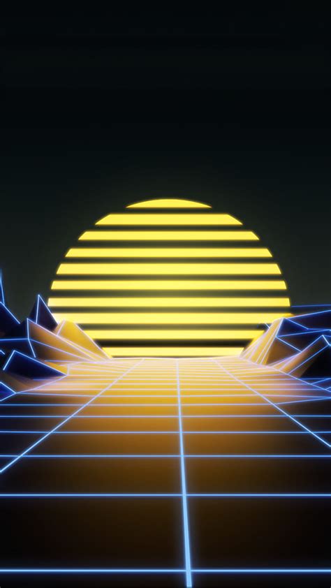 Retro Sunshine 1 80s Abstract Digital Art Digital Render Sunset