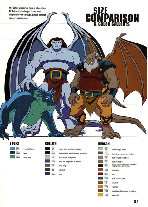 Gargoyles Size And Color Chart 4 By TheBarracuda On DeviantART