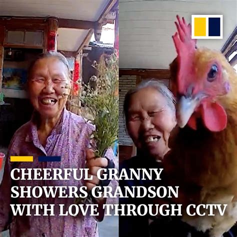 Cheerful Granny Showers Grandson With Love Through Cctv Distance Is No Barrier For This