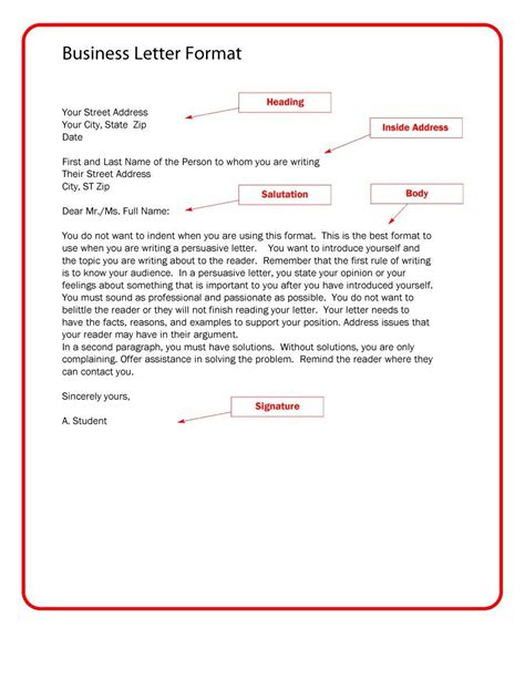 Formal Business Letter Format Sample Yubisn