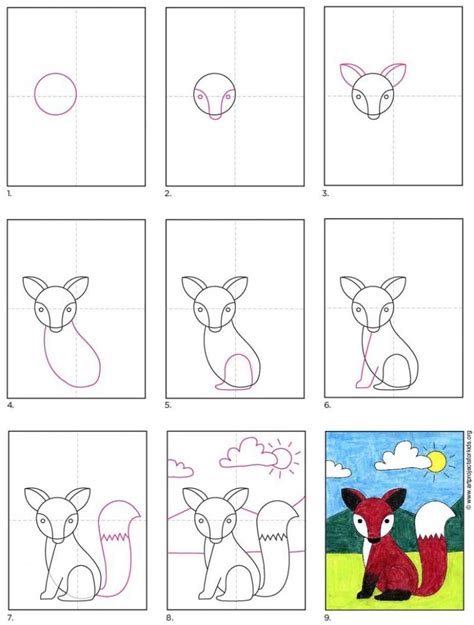 How to draw a cartoon fox: How to Draw a Red Fox · Art Projects for Kids
