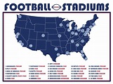 Football Stadium Map NFL Stadium Map NFL Stadiums Football - Etsy