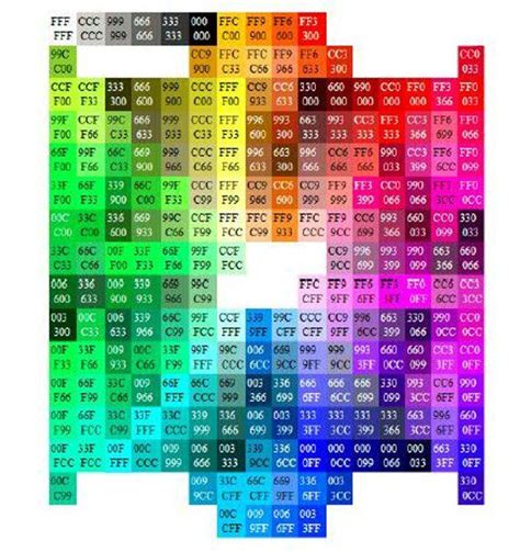 Printable Color Chart With Hex Values In Web Colors Css Colours Web Design Tips