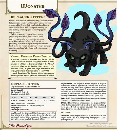 Displacer Kitten An Adorably Fierce Warlock Companion Or Feywild