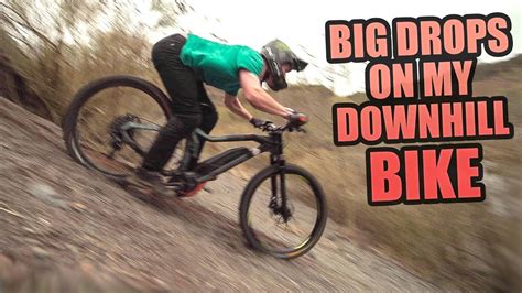 Big Drops On My Downhill Bike Mtb Freeride Youtube