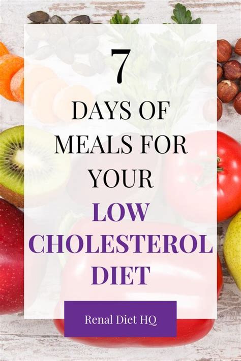 There in lies the danger of having this condition. Daily Meal Plan to Lower Cholesterol in 2020 (With images) | Lower cholesterol diet, Low ...