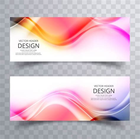 Premium Vector Abstract Colorful Business Wave Banners Design