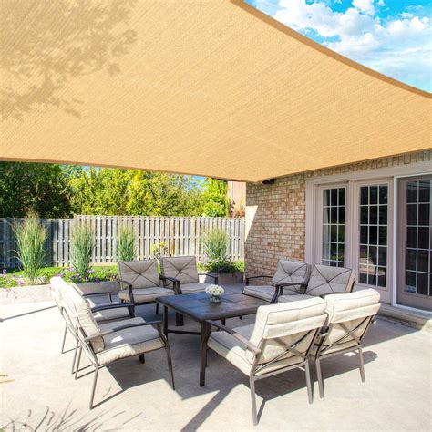 Movtotop Sun Shade Sails 12x16 Ft Rectangle 185 Gsm